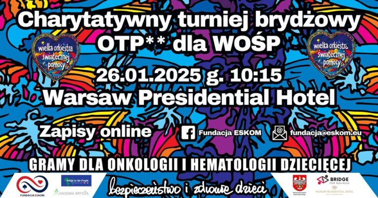 Charytatywny Turniej Brydża na rzecz WOŚP