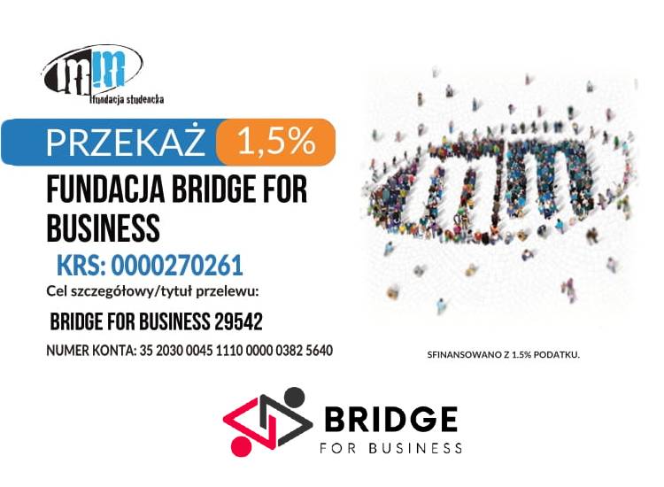Podaruj 1,5% podatku Fundacji Bridge for Business