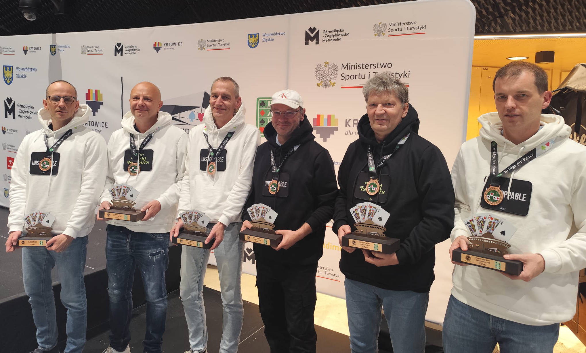 Brązowi Medaliści Mistrzostw Świata - GROUP ONE: Konrad Araszkiewicz, Wojciech Gaweł, Maciej Hutyra, Rafał Jagniewski, Krzysztof Kotorowicz i Jeremi Stępiński